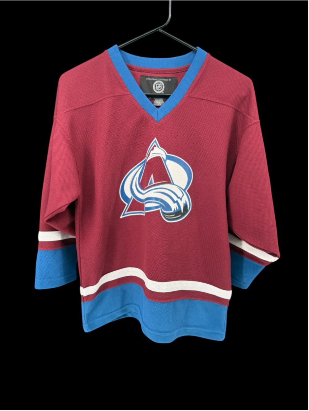 Boys Colorado Avalanche Hockey Jersey Maroon Blue Size L